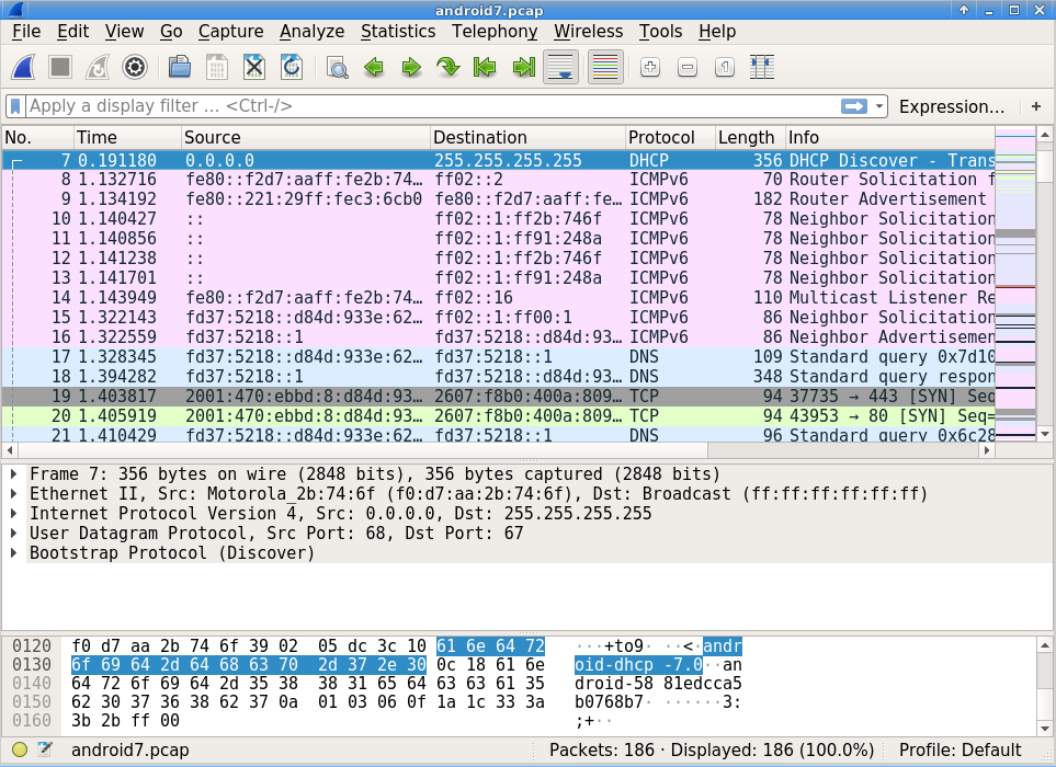 wireshark screen