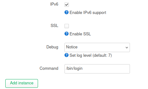 Terminal config in LuCI
