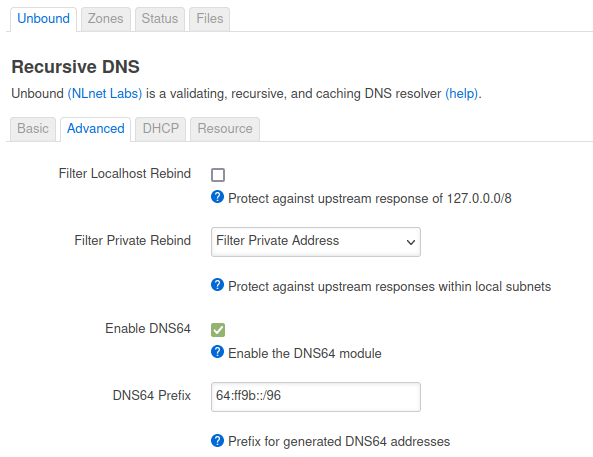 unbound dns64