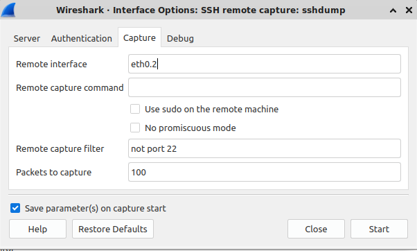 ssh remote capture