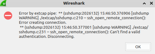 Wireshark error