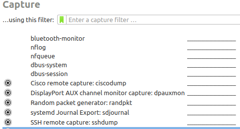 Select ssh remote capture