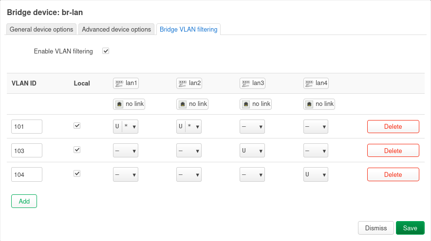 VLAN filtering