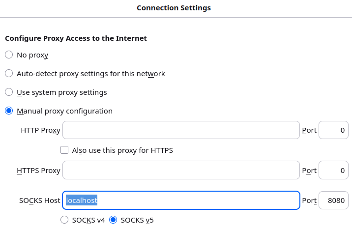 Browser Network Proxy Config